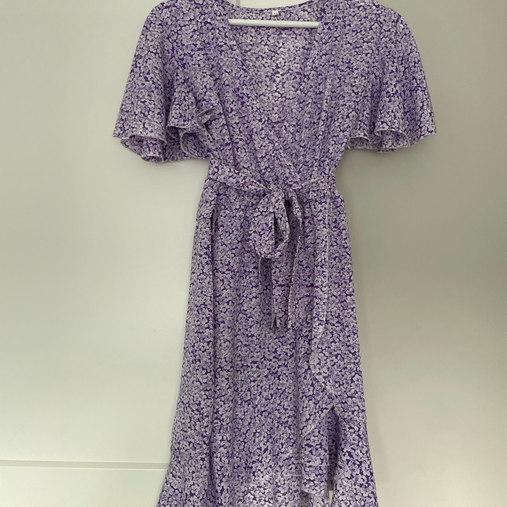 SHEIN Purple Floral Mini Dress